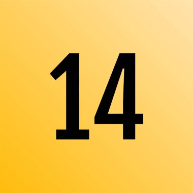 14 numaralı simge vektör illüstrasyonu