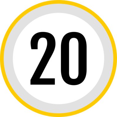 20 numaralı işaret simgesi, vektör illüstrasyonu