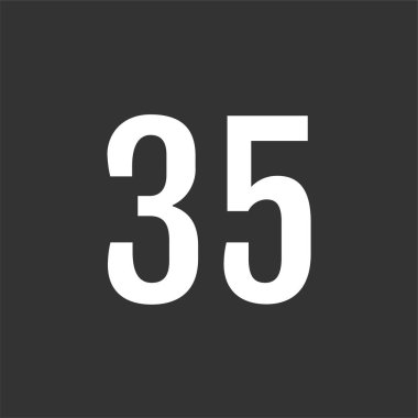 35 numaralı simge vektör illüstrasyonu