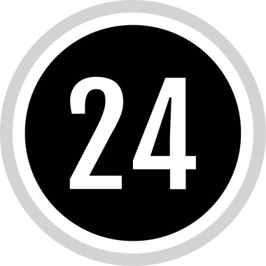 24 numaralı simge vektör illüstrasyonu