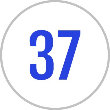 37 numaralı simge vektör illüstrasyonu