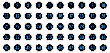 Üzerinde numaralar olan düğmeler. vektör illüstrasyonu