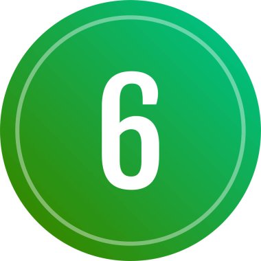 6 numaralı işaret simgesi, web basit illüstrasyon