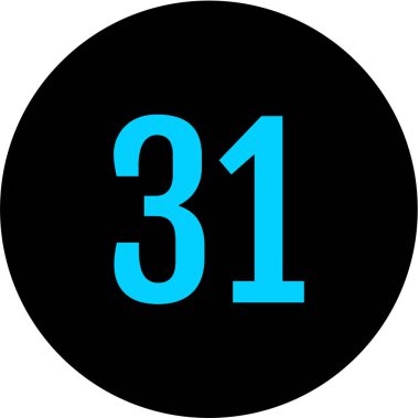 31 numara vektör illüstrasyonu