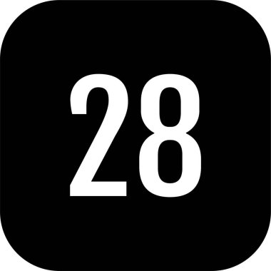 28 numaralı simge vektör illüstrasyonu