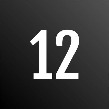 12 numaralı simge, vektör illüstrasyonu