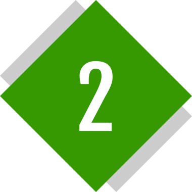 Number 2 icon. flat vector illustration