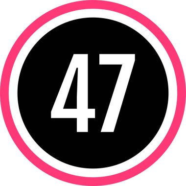 47 numara, vektör tasarım şablonu. 