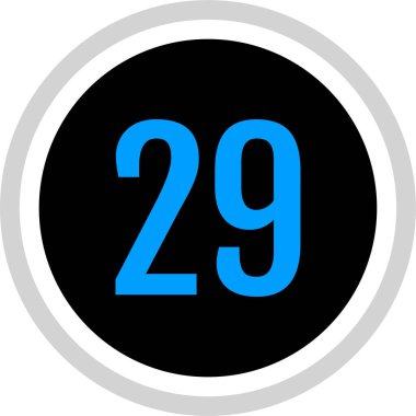 Number 29 icon. flat vector illustration