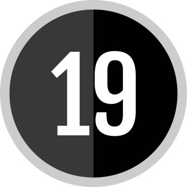 19 numaralı simge, vektör illüstrasyonu      