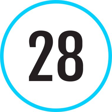 28 numaralı simge, vektör illüstrasyonu      