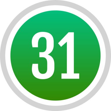 31 numaralı simge vektör illüstrasyonu