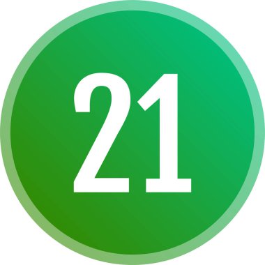21 numaralı simge vektör illüstrasyonu