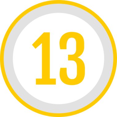 13 numaralı simge, modern vektör illüstrasyonu