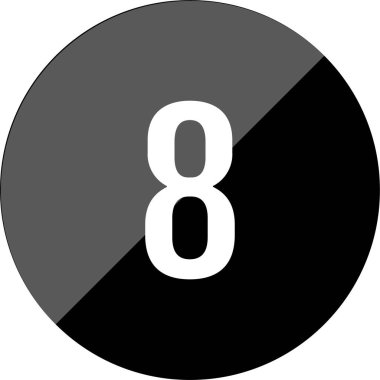 8 numaralı simge, vektör illüstrasyonu      