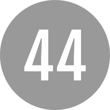 44 numaralı simge, vektör illüstrasyonu      