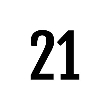 21 numaralı simge vektör illüstrasyonu