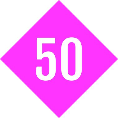 Number 50 icon. flat vector illustration