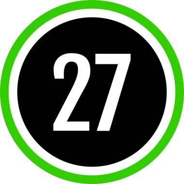 Number 27 icon. flat vector illustration