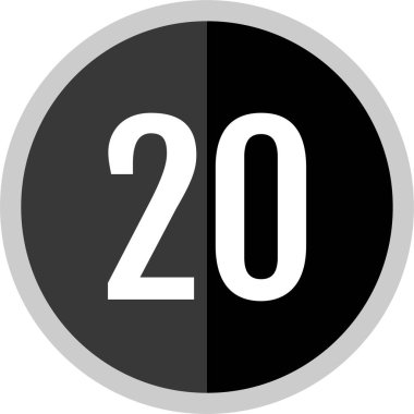 20 numaralı simge, vektör illüstrasyonu      