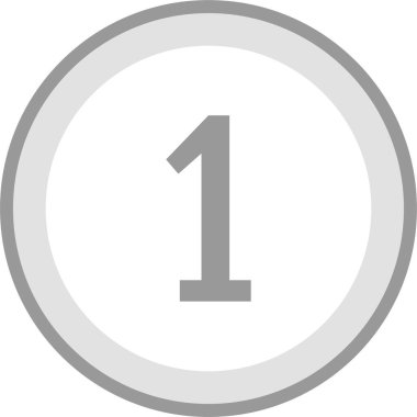 1 numaralı simge vektör çizim