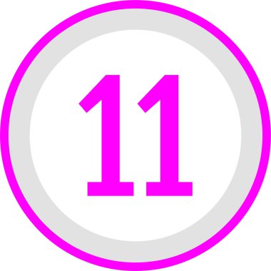 Number 11 icon. flat vector illustration