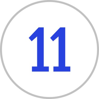 Number 11 icon. flat vector illustration