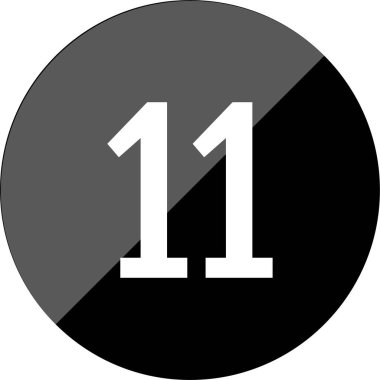Number 11 icon. flat vector illustration