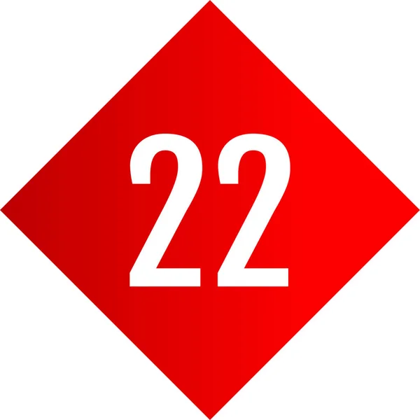 22番の看板のアイコンベクトルイラスト — ストックベクタ