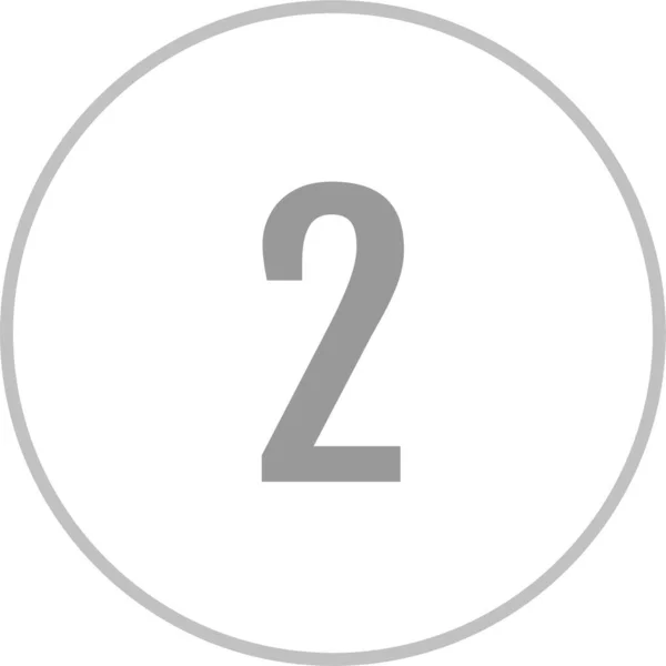 Απλή Απεικόνιση Του Αριθμού Δύο Σύμβολο — Διανυσματικό Αρχείο