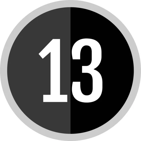 13番アイコンベクトルイラスト — ストックベクタ