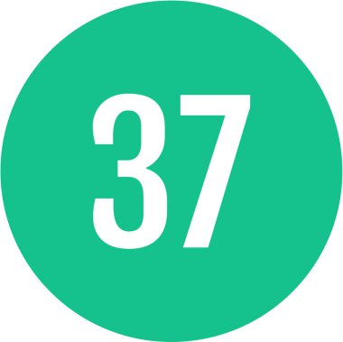 37 numaralı simge vektör illüstrasyonu