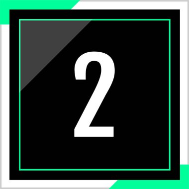 Number 2 icon. flat vector illustration