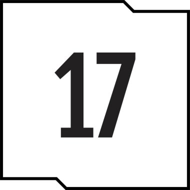 17 numaralı simge vektör illüstrasyonu