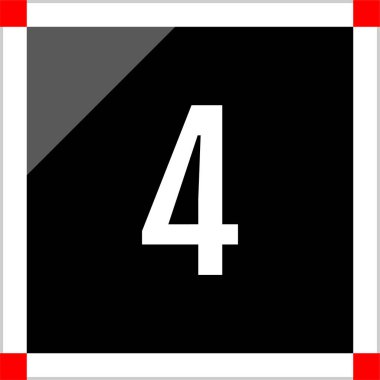 4 numaralı simge, modern vektör illüstrasyonu
