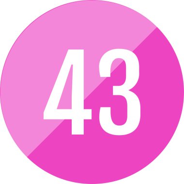 Number 43 icon. flat vector illustration
