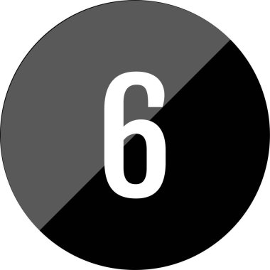 6 numaralı simge, vektör illüstrasyonu      