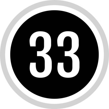33 numaralı simge, vektör illüstrasyonu