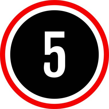 5 numaralı simge vektör illüstrasyonu