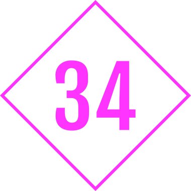 34 numaralı simge vektör illüstrasyonu