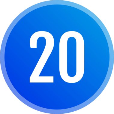 20 numaralı işaret simgesi, vektör illüstrasyonu