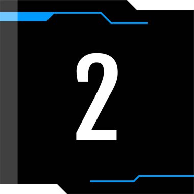 Number 2 icon. flat vector illustration