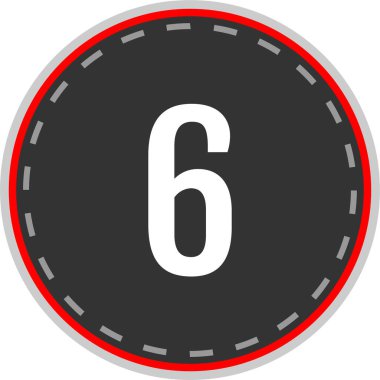 6 numaralı işaret simgesi, web basit illüstrasyon
