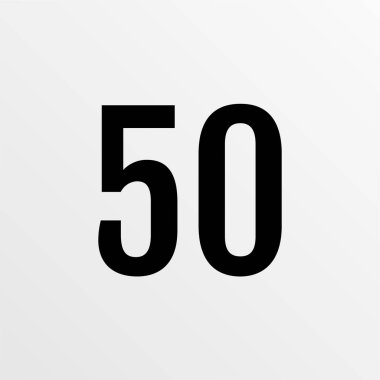 Number 50 icon. flat vector illustration