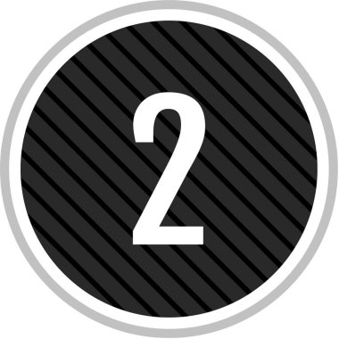 İki numaranın basit bir çizimi, sembol 2 