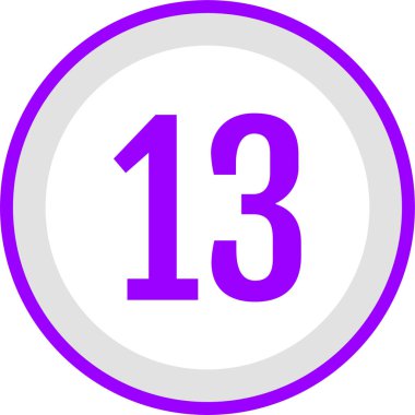 13 numaralı simge, modern vektör illüstrasyonu