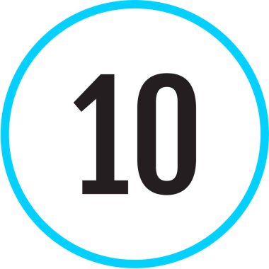 Number 10 icon. flat vector illustration