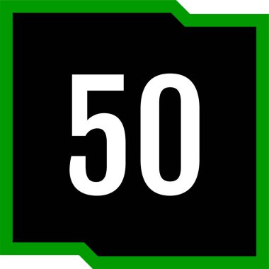 Number 50 icon. flat vector illustration