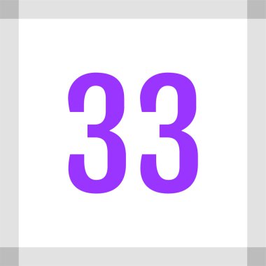 Number 33 icon. flat vector illustration