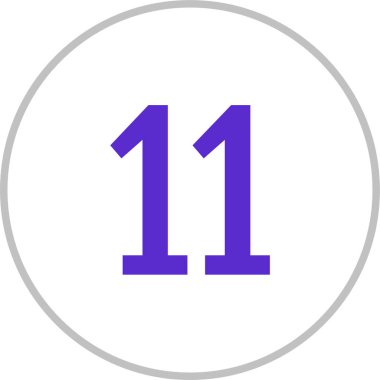 Number 11 icon. flat vector illustration